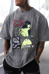 aliceinchains Washed cotton men's short-sleeved T-shirt