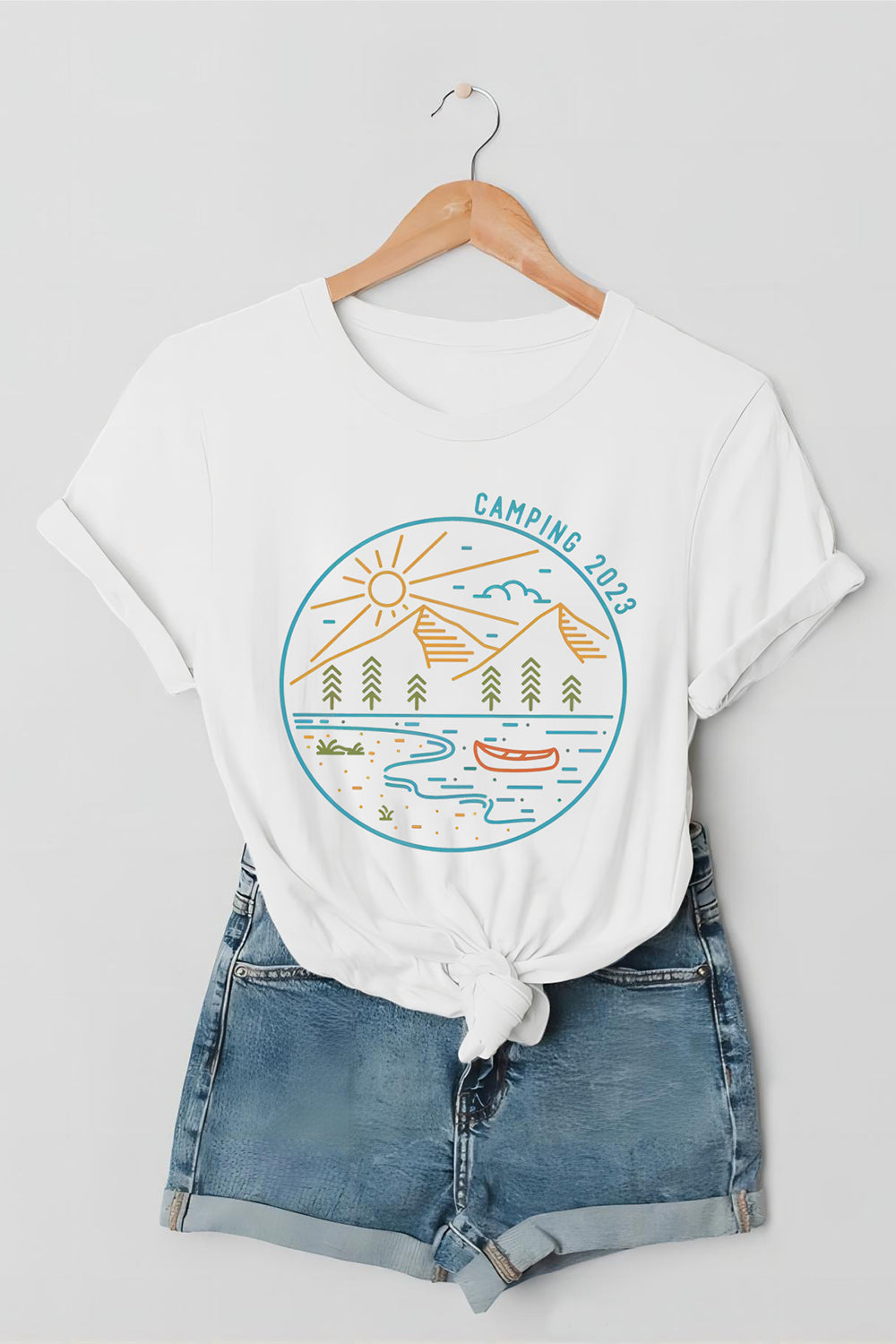 Camping 2023 Summer T-shirt For Women