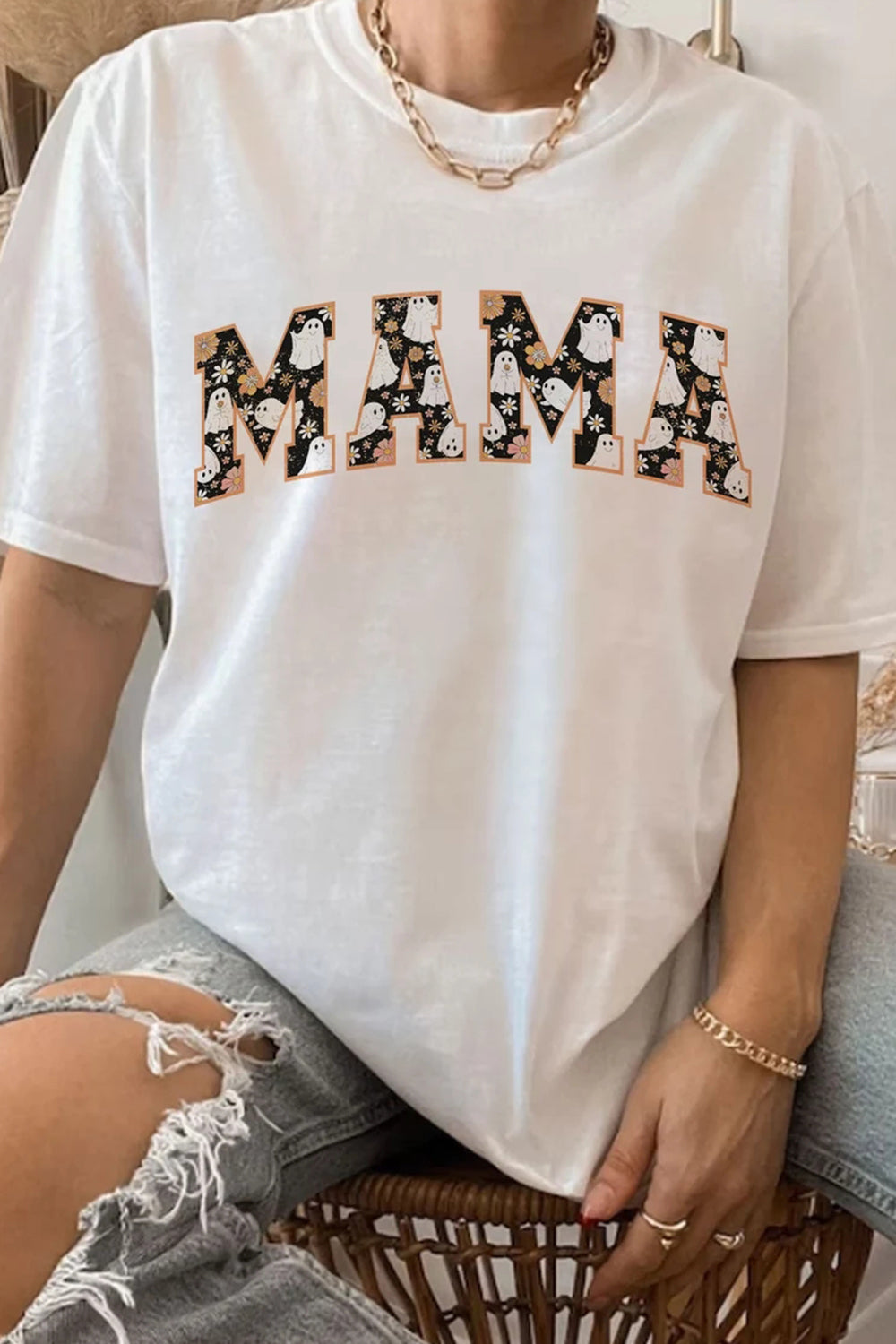 Retro Halloween Mama Tee For Women