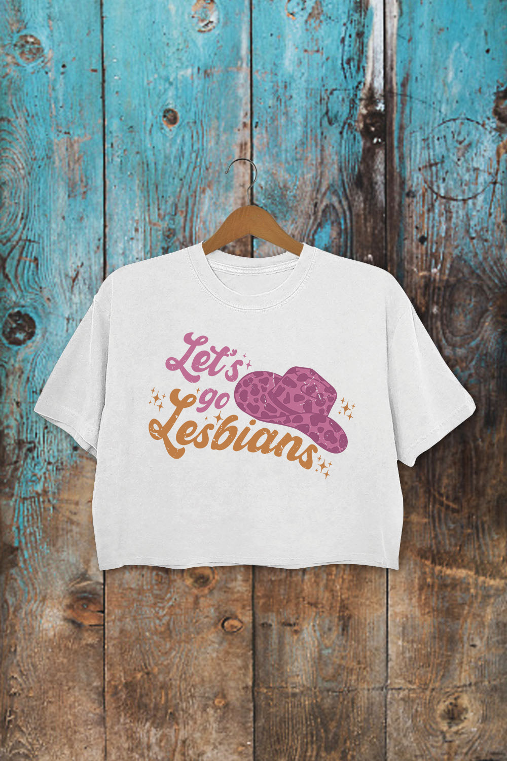 Let's Go Lesbians White Crop Top For Women