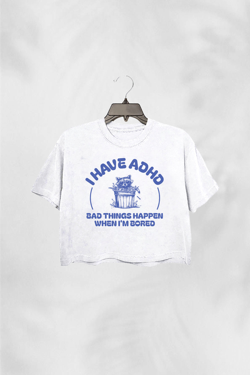 ADHD  Mental Health Raccoon Crop Top For Women