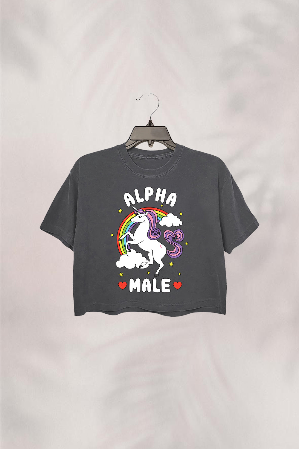 Alpha Male Funny Meme Unicorn  Crop Top For Women