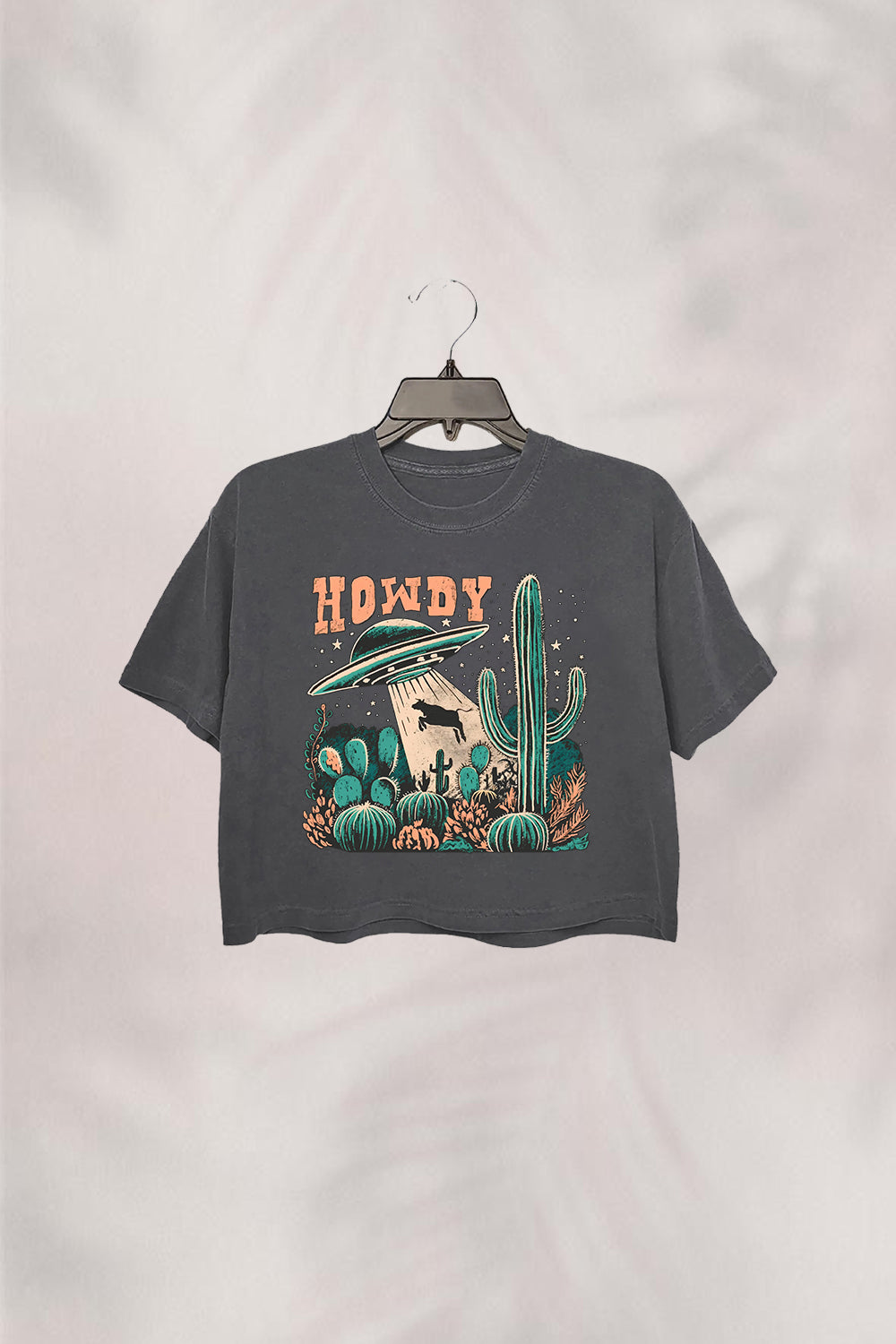 Cow abduction  Howdy  Western  Crop Top For Women