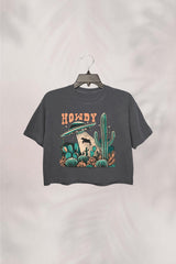 Cow abduction  Howdy  Western  Crop Top For Women