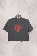 Kittie glitter heart  CROP TOP FOR WOMEN