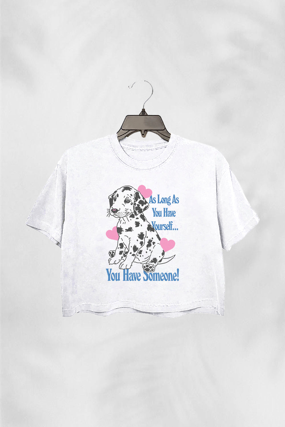 all you need is you! cute dog CROP TOP FOR WOMEN