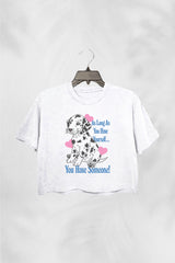 all you need is you! cute dog CROP TOP FOR WOMEN