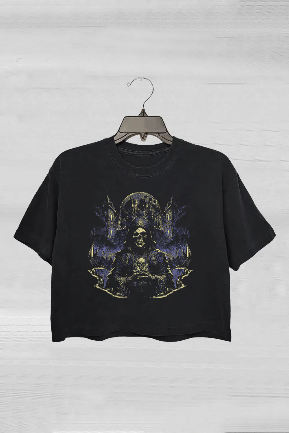 Skeleton Dark Art Vintage 90s Graphic CROP TOP FOR WOMEN
