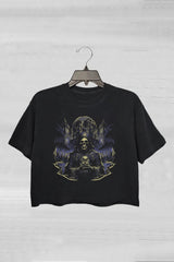 Skeleton Dark Art Vintage 90s Graphic CROP TOP FOR WOMEN