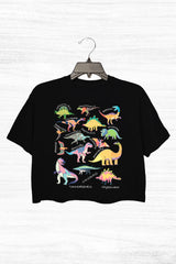 TYPES OF DINOSAUR VINTAGE CROP TOP FOR WOMEN