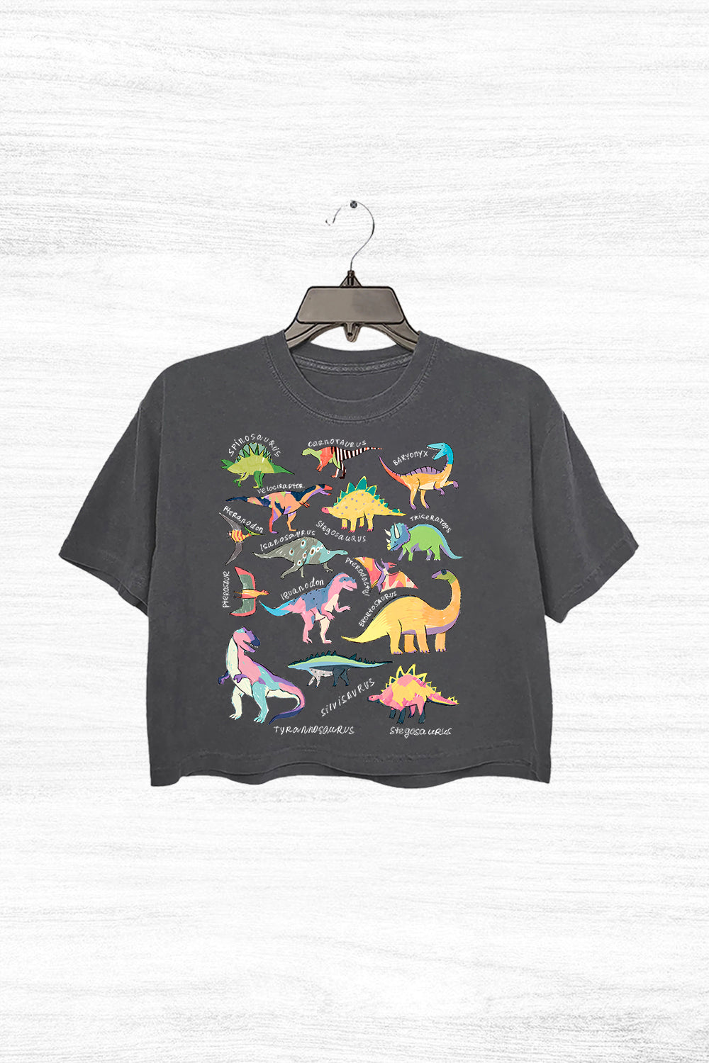 TYPES OF DINOSAUR VINTAGE CROP TOP FOR WOMEN