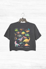 TYPES OF DINOSAUR VINTAGE CROP TOP FOR WOMEN