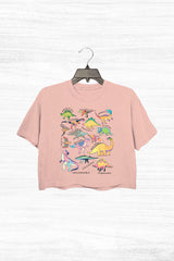 TYPES OF DINOSAUR VINTAGE CROP TOP FOR WOMEN