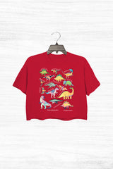 TYPES OF DINOSAUR VINTAGE CROP TOP FOR WOMEN