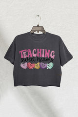 Teaching Sweet Hearts Crop Tee For Women