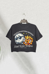 The Sun Is Getting Mooned Total Solar Eclipse April 8, 2024 Crop Tee For Women
