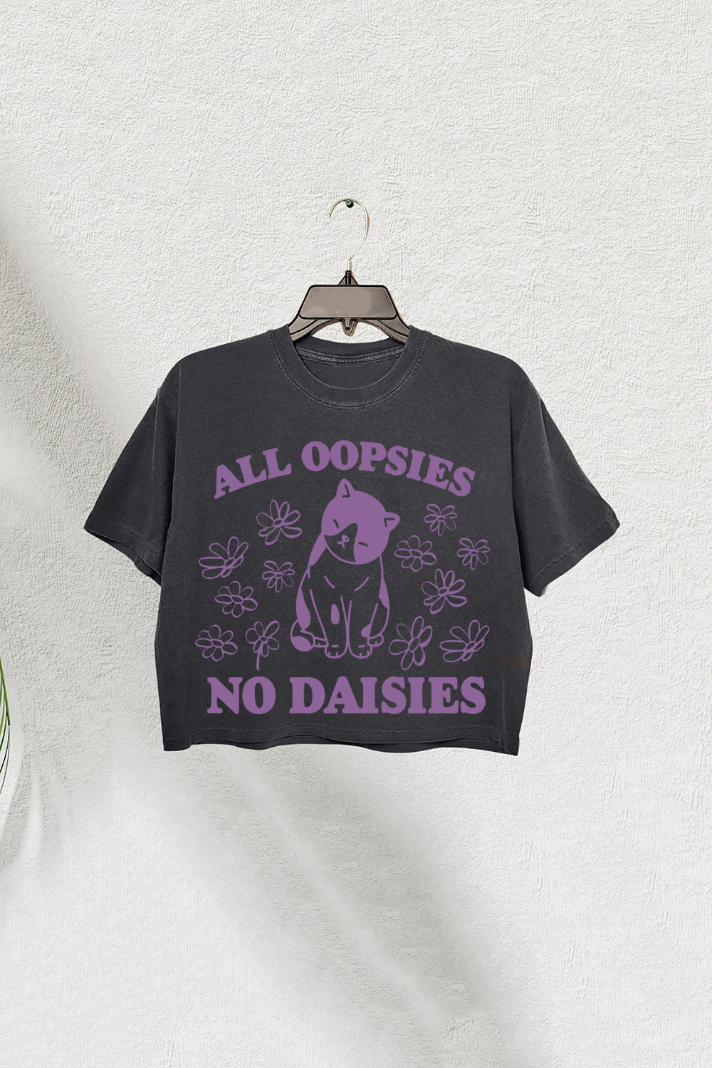 All Oopsies No Daisies Retro Graphic Crop Tee For Women