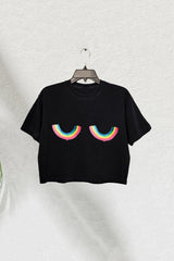 Rainbow Titties Crop Tee For Women