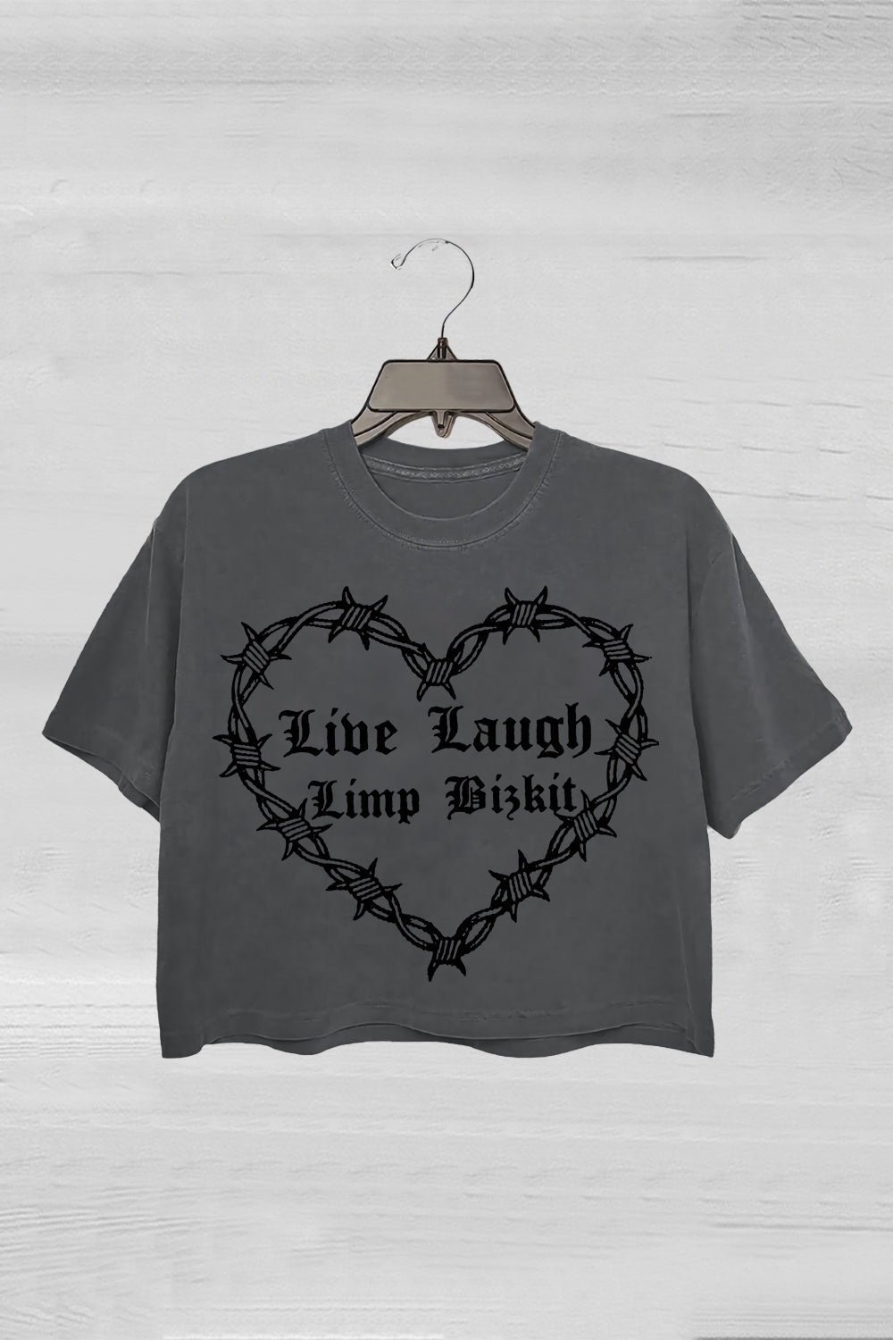 Live Laugh Limp Bizkit Gothic Crop Tee For Women