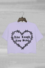 Live Laugh Limp Bizkit Gothic Crop Tee For Women