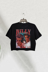 Retro Scream Billy Loomis Let's Watch Scary Movie Graphic Crop Tee For Women