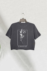 Throne Of Glass Flower Crop Tee For Women