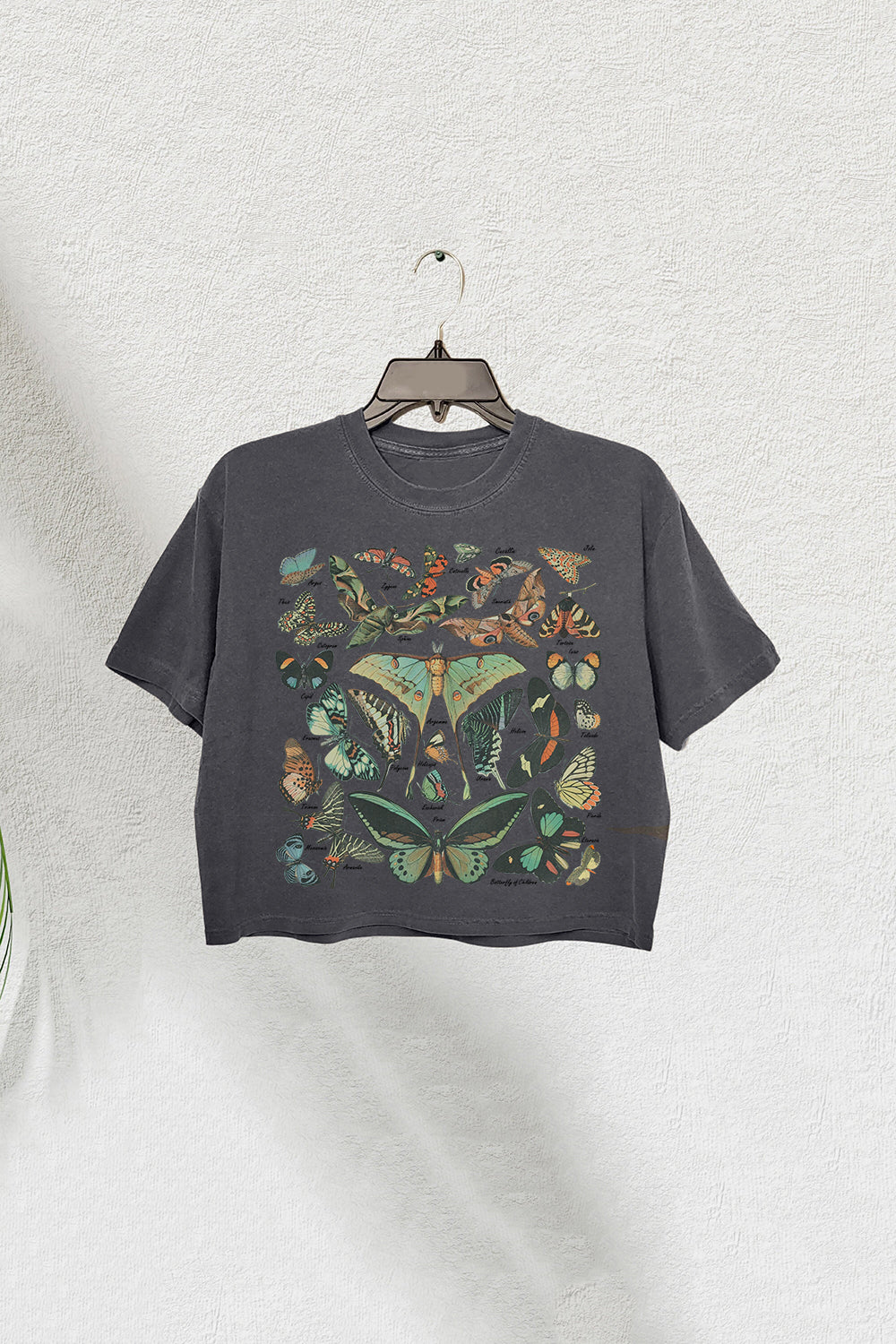 Vintage Butterfly & Moth Crop Tee For Women