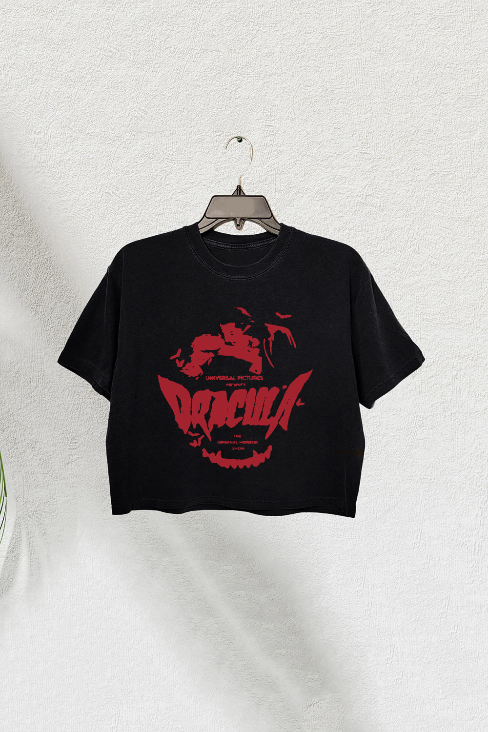 Vintage Halloween Dracula Horror Movie 90s Crop Tee For Women