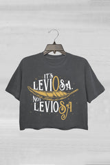 Its Leviosa Not Leviosa Wizard Wand Crop Tee For Women