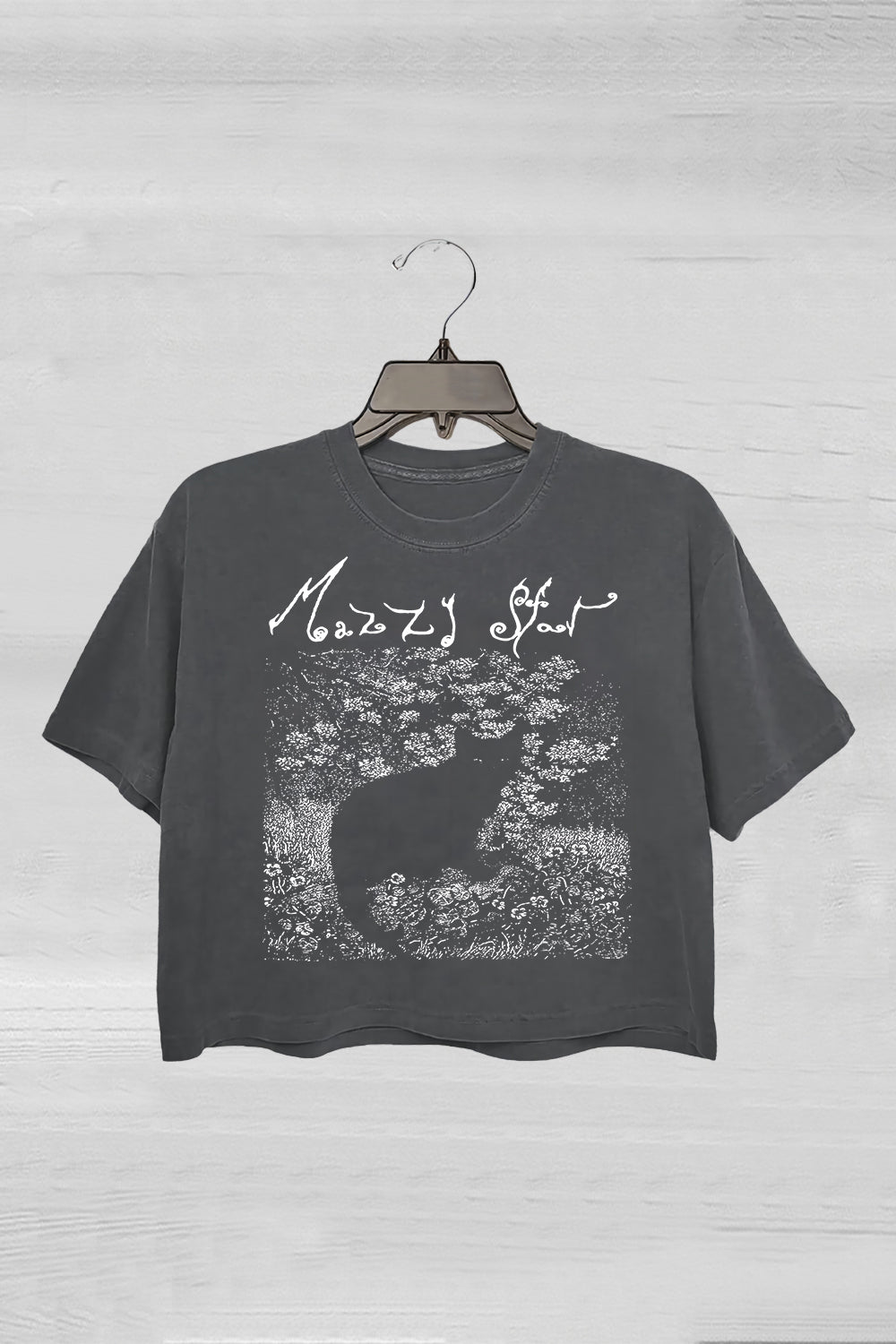 Mazzy Star Cat 90s Alternative Rock Crop Tee For Women
