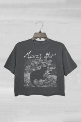 Mazzy Star Cat 90s Alternative Rock Crop Tee For Women