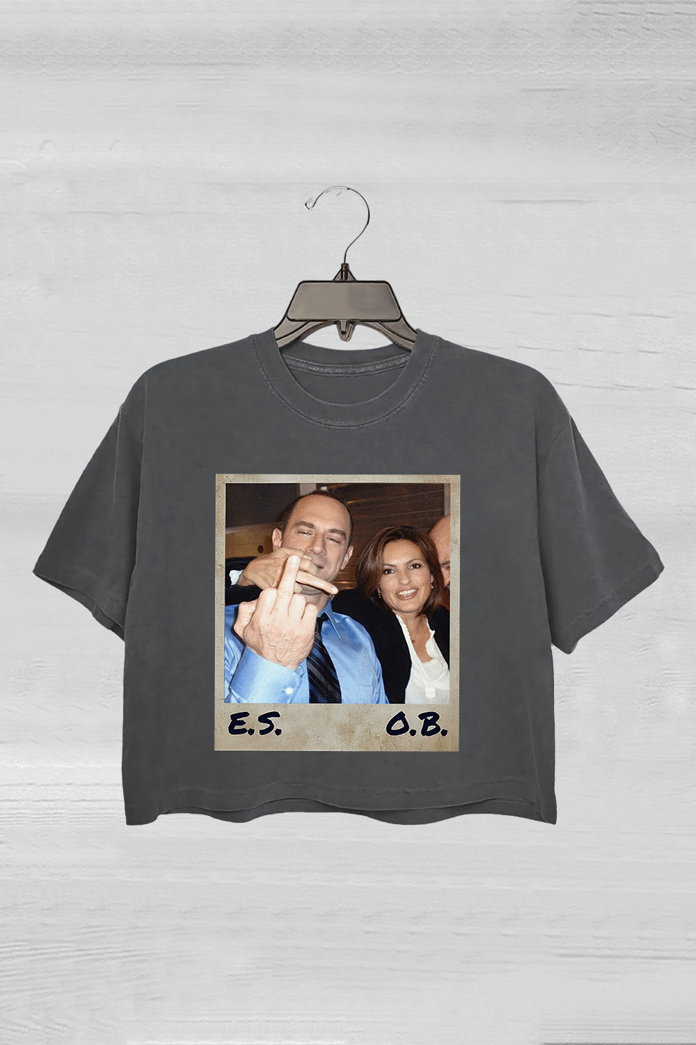 Retro Elliot Stabler And Olivia Benson Law And Order Crop Tee For Women