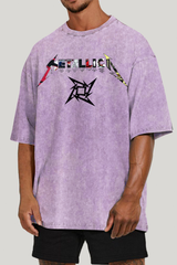 METALLICA-ALBUM washed cotton printed short-sleeved T-shirt