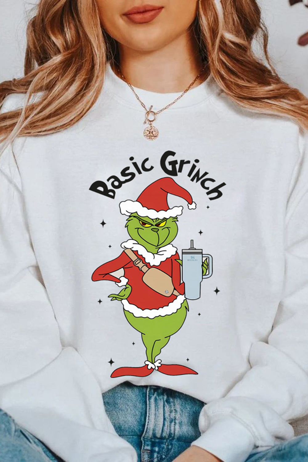 Basic Grinch Mean Green Guy Christmas Stanley Sweatshirt For Women
