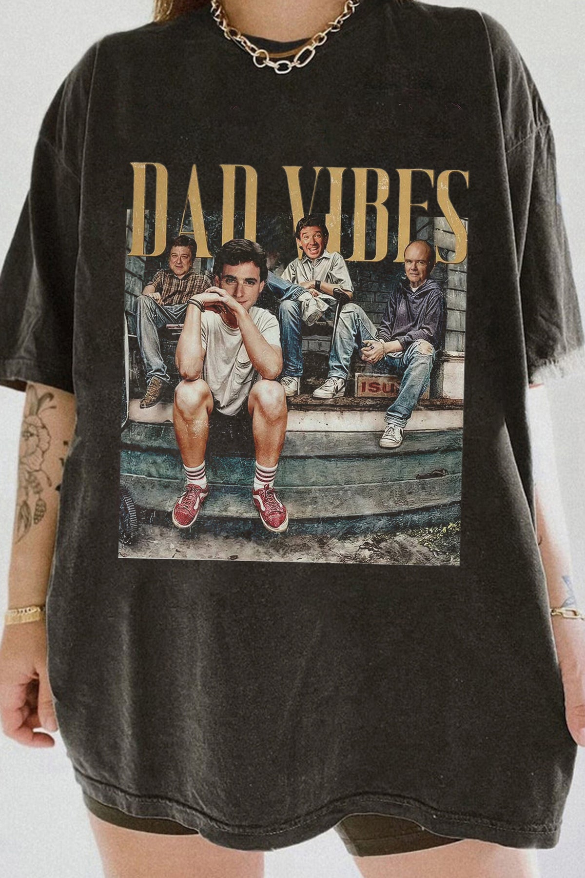 Dad Vibes Thug Life Tee For Women