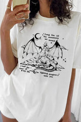 Retro  Fighting Dragons With You Tee For Women