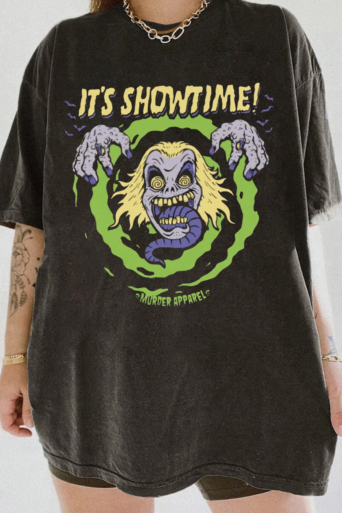 Beetlejuice It's Showtime Vintage Horror  Tee For Women