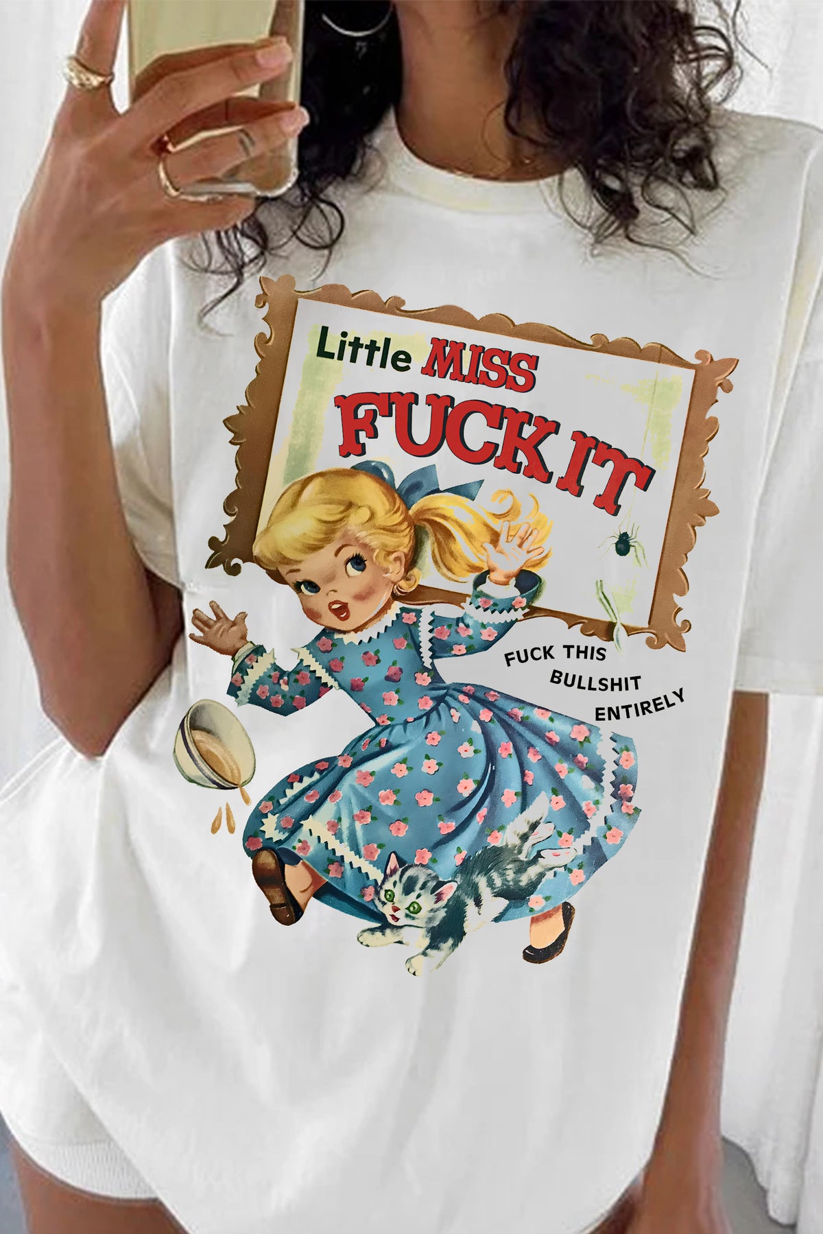 Retro Funny Art Gril TEE FOR WOMEN