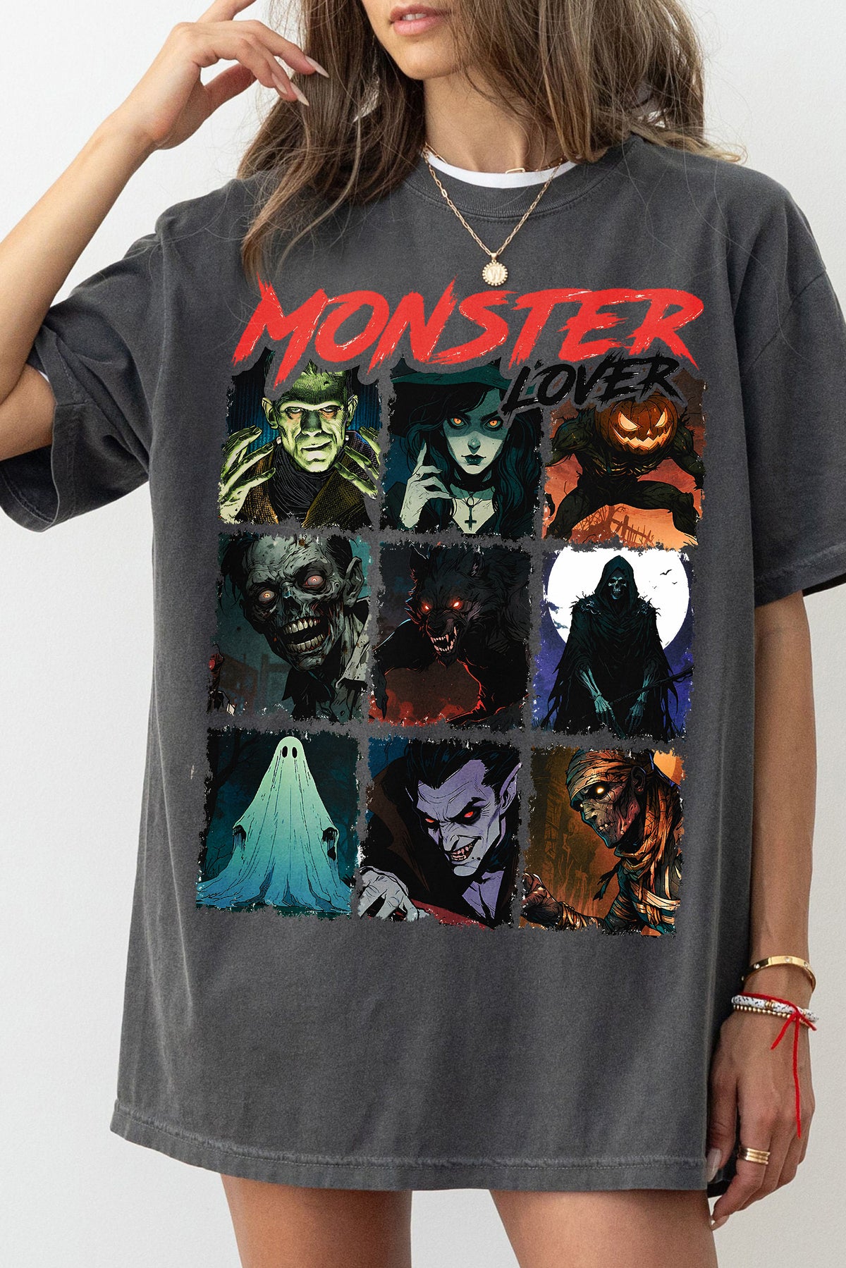 Halloween Monsters Horror Friends Tee For Women