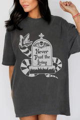Never Trust the Living Beetle juice Spooky Halloween Movie Tee For Women