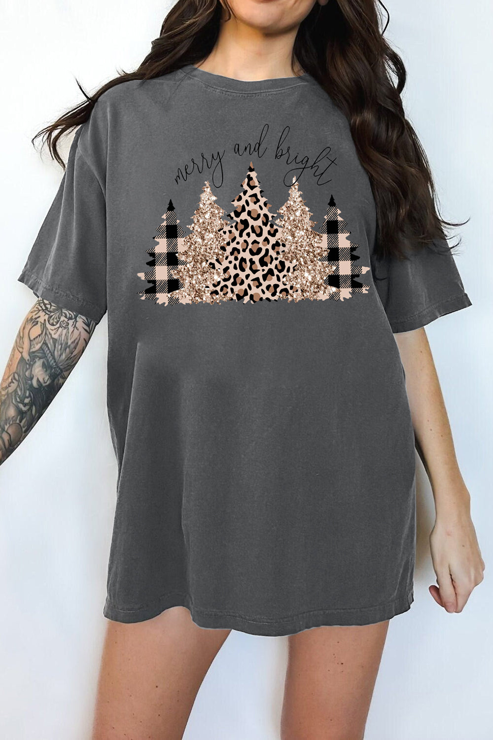 Merry and Bright Christmas Tee For Women