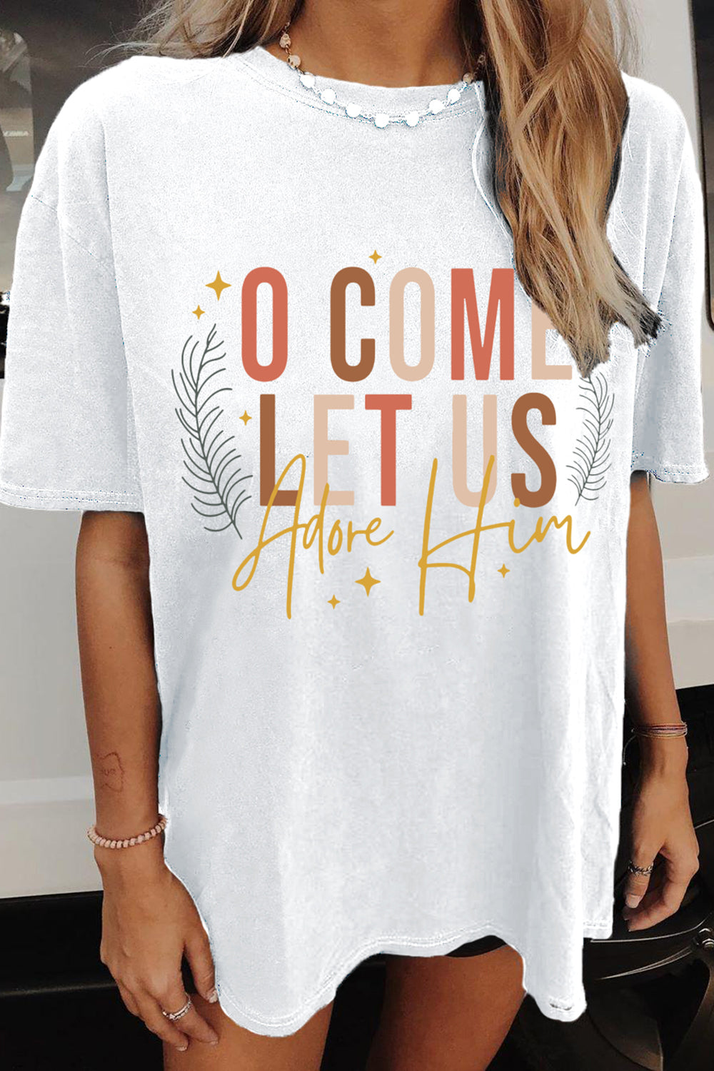Christmas Adore Him Tee For Women