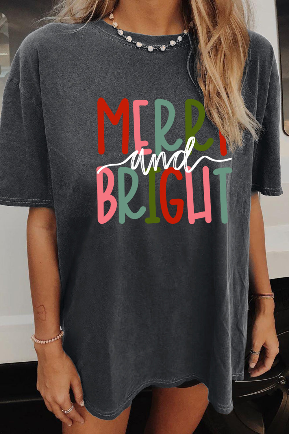 Merry And Bright Christmas Tee For Women