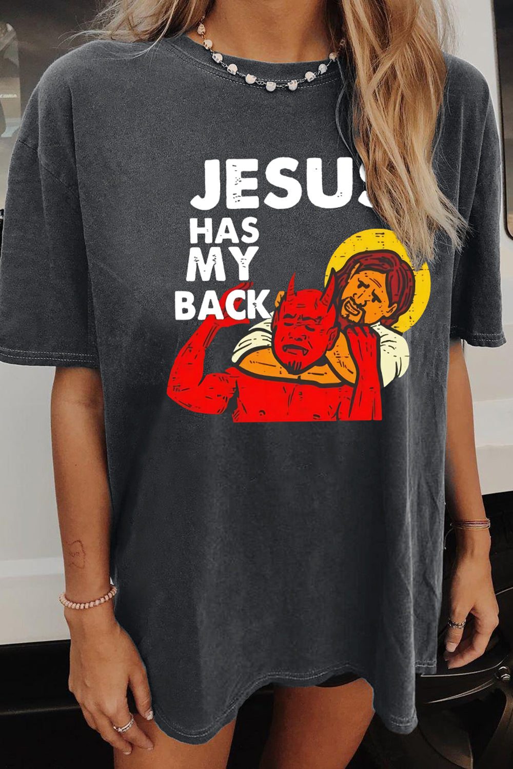 Jesus Has My Back Tee For Women