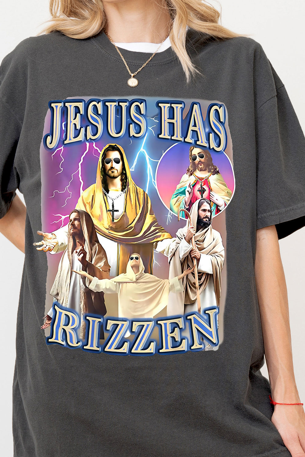 Jesus Has Rizzen Vintage God Christian Tee For Women