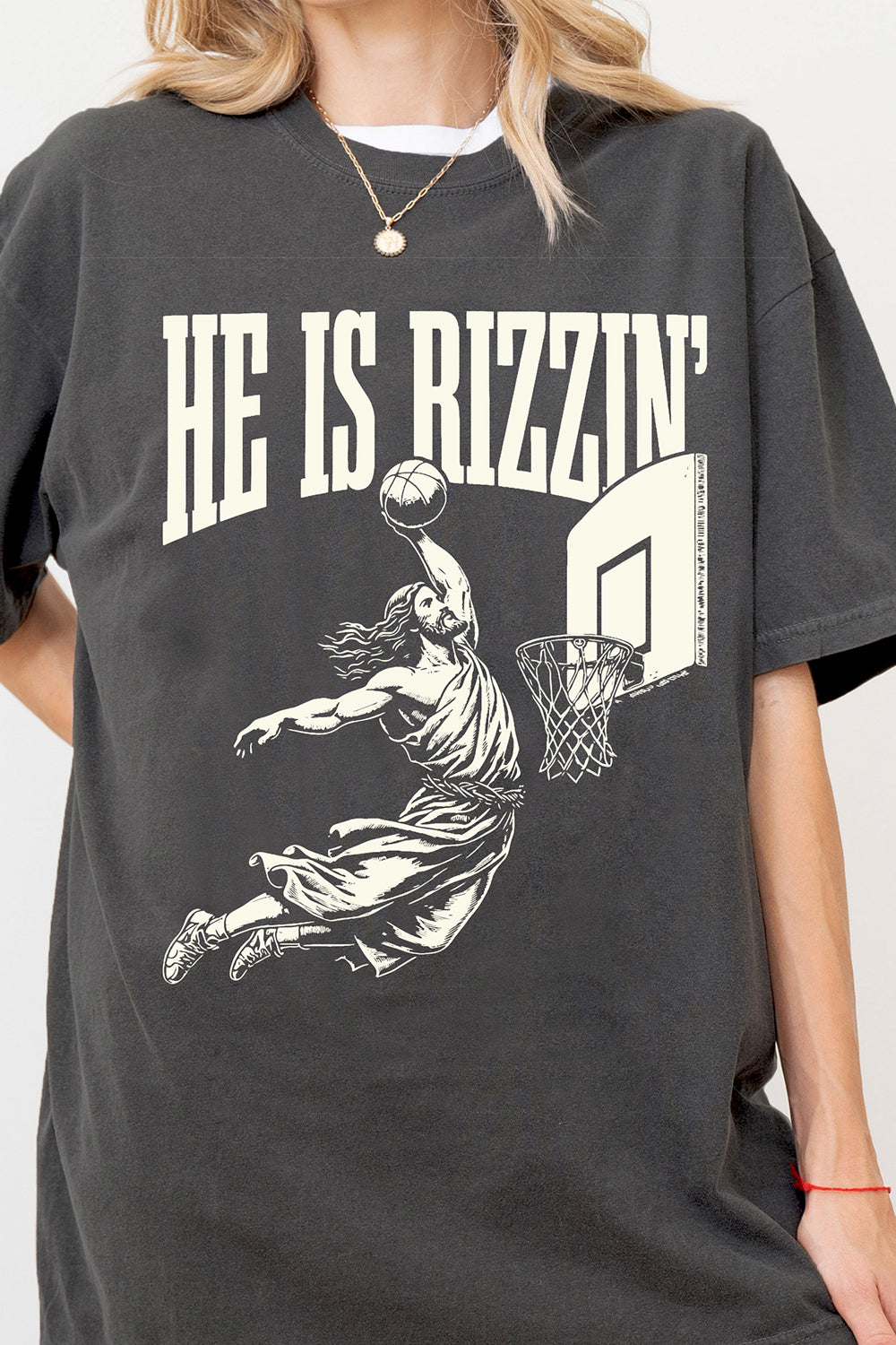 He Is Rizzin' Funny Jesus Tee For Women