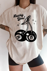 Lucky You Cherry 8 Ball Tee For Women