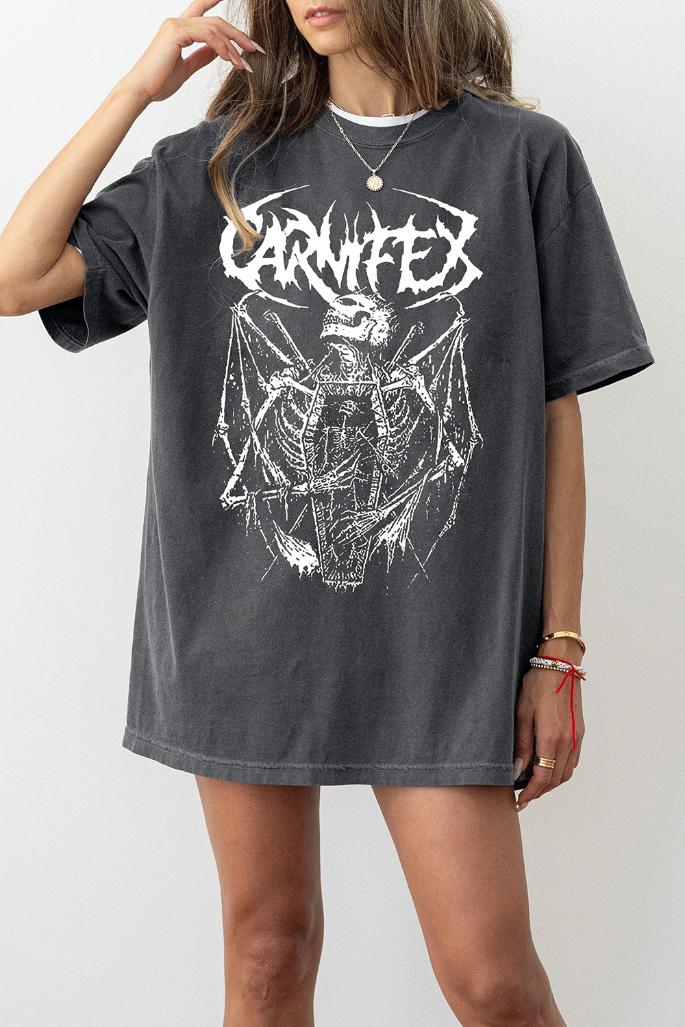 Carnifex Satanic Skull Death Metal Goth Tee For Women