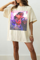 Chris Brown Breezy Tour Middle Finger Graphic Tee For Women