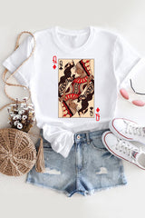 Lesbian Queens Kissing Playing Cards T-shirt For Women